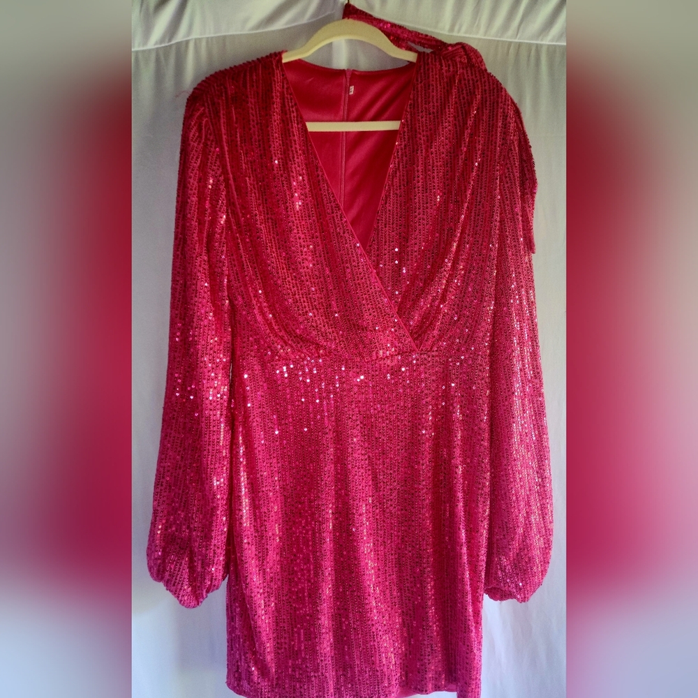 Elegant Pink Sequin Dress